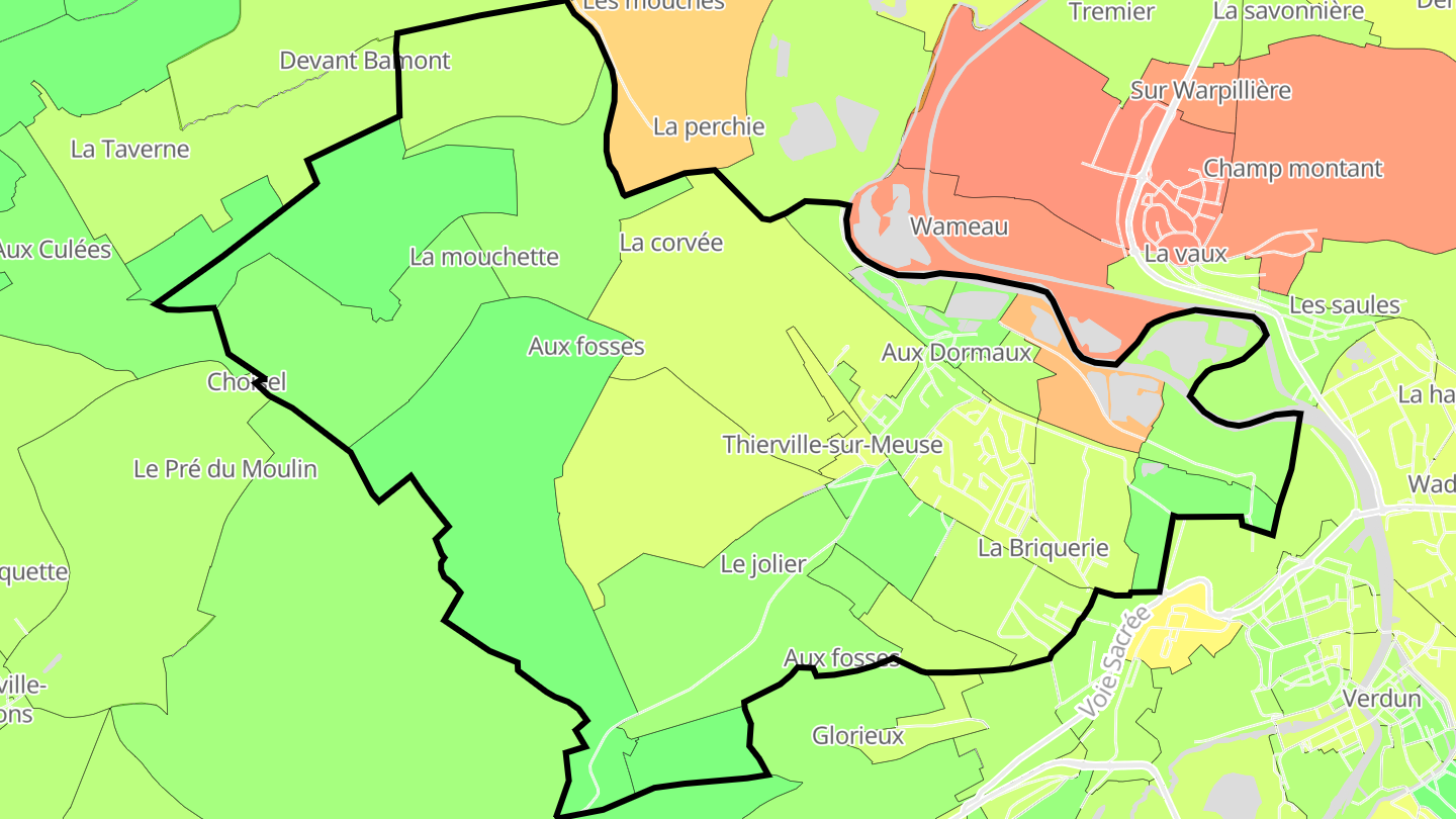 Carte des prix de l'immobilier Thierville-sur-Meuse
