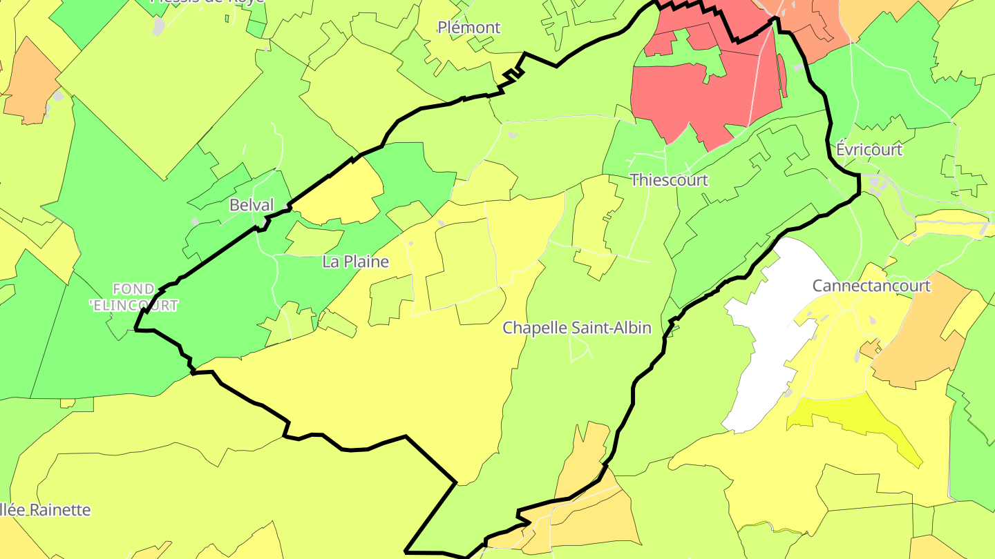 Carte des prix de l'immobilier Thiescourt