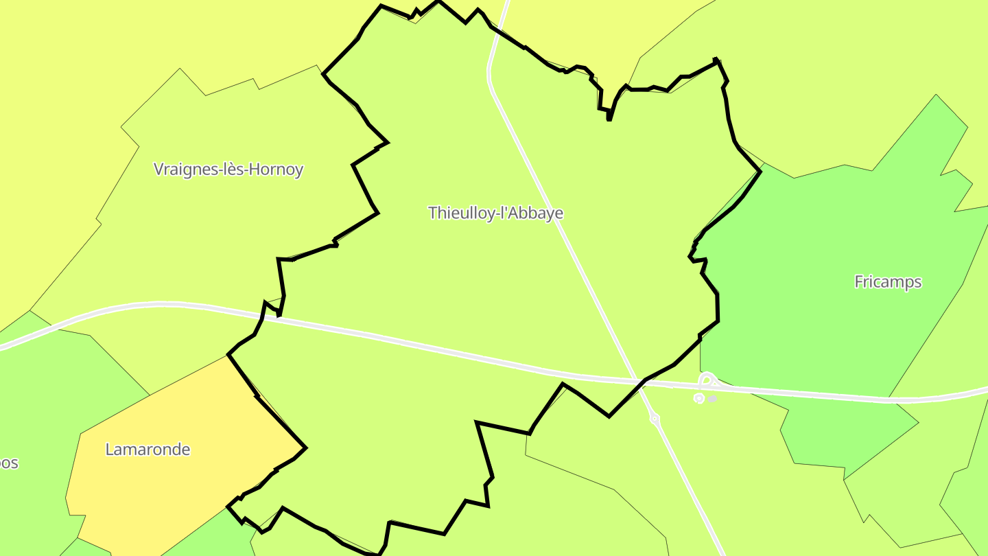 Carte des prix de l'immobilier Thieulloy-l'Abbaye