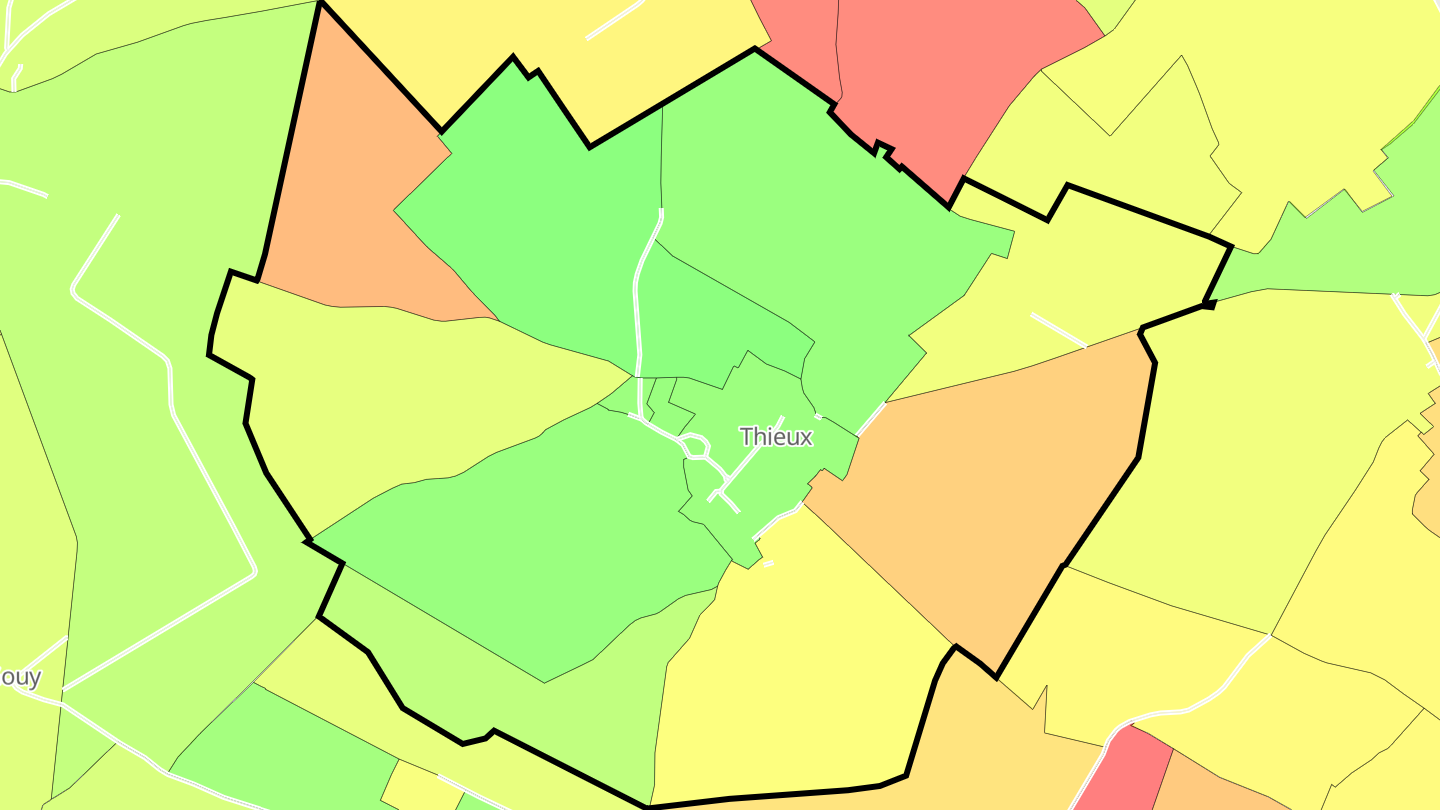 Carte des prix de l'immobilier Thieux