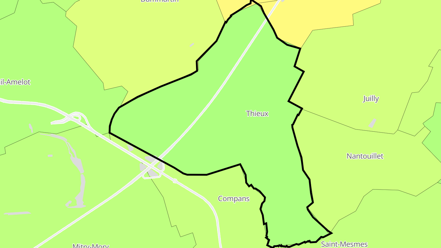 Carte des prix de l'immobilier Thieux