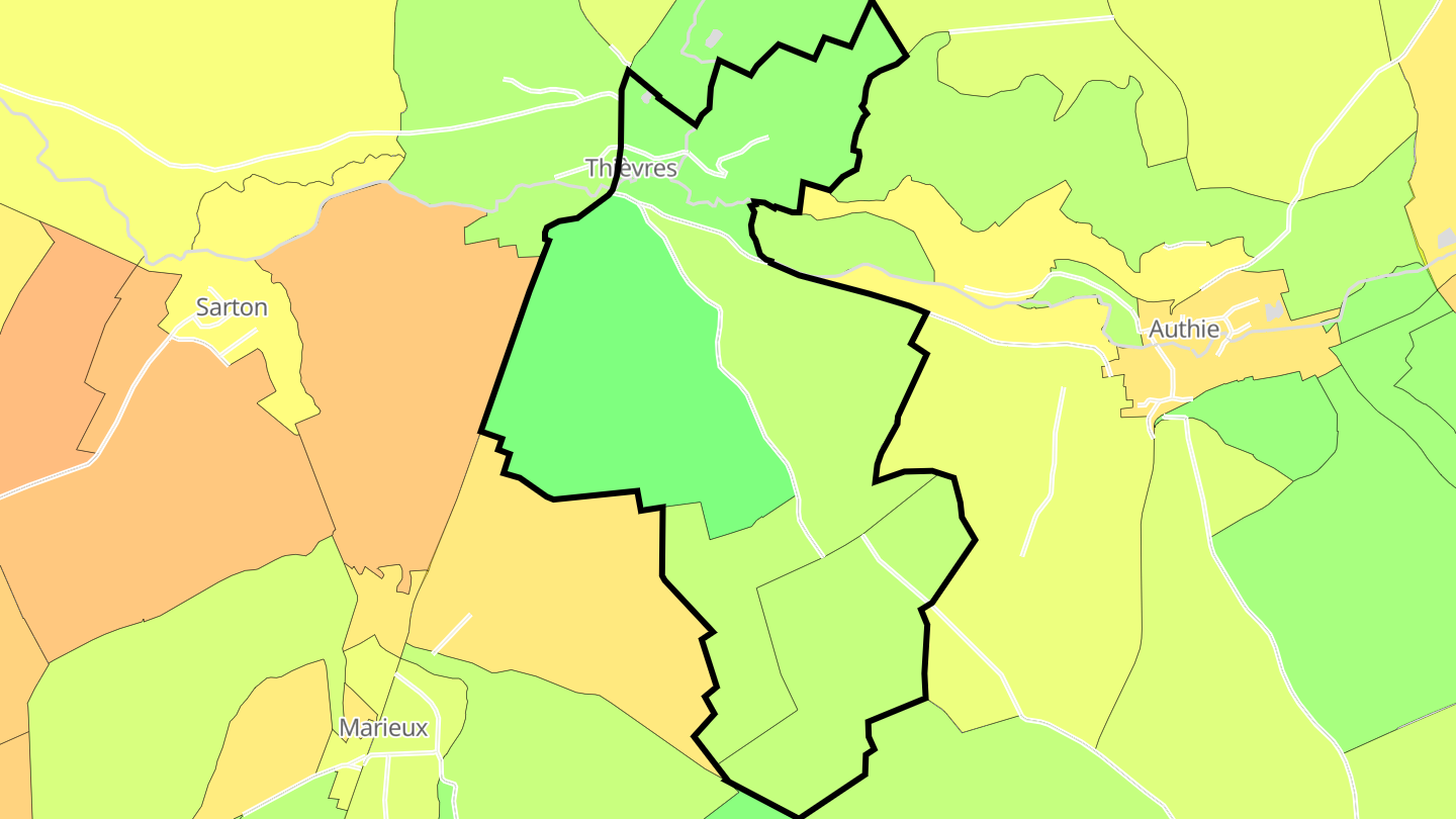 Carte des prix de l'immobilier Thièvres