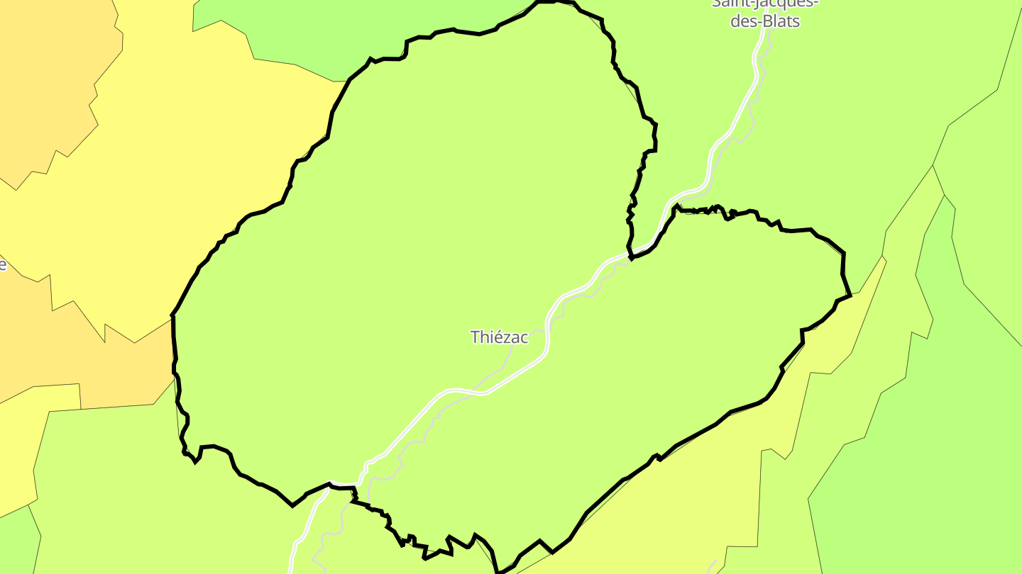 Carte des prix de l'immobilier Thiézac
