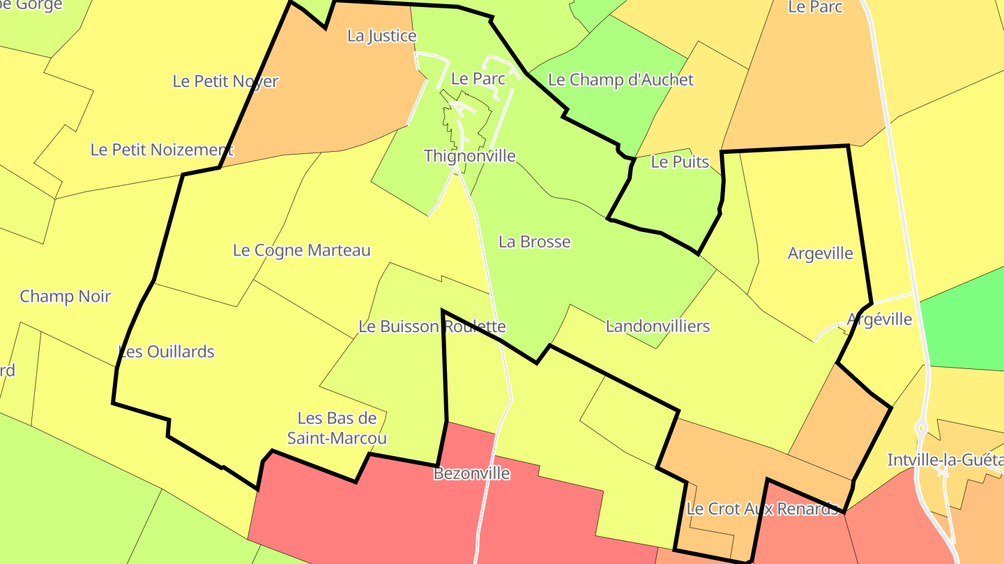 Carte des prix de l'immobilier Thignonville