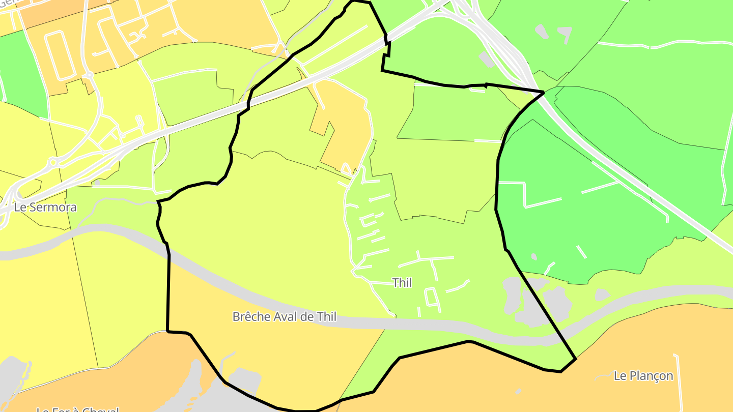Carte des prix de l'immobilier Thil