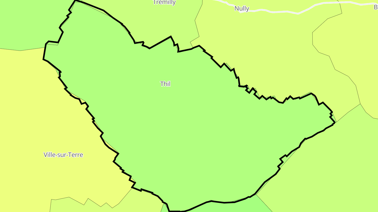 Carte des prix de l'immobilier Thil