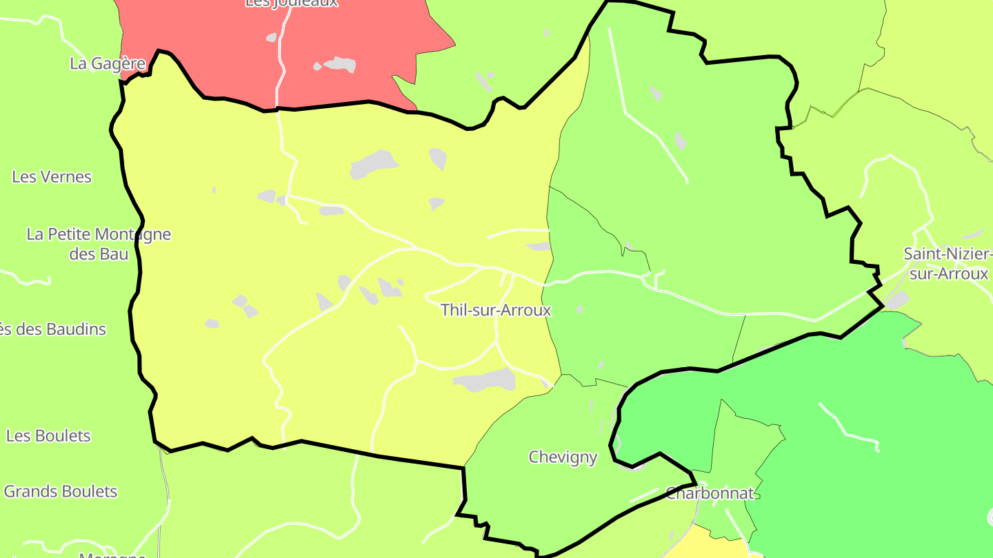 Carte des prix de l'immobilier Thil-sur-Arroux