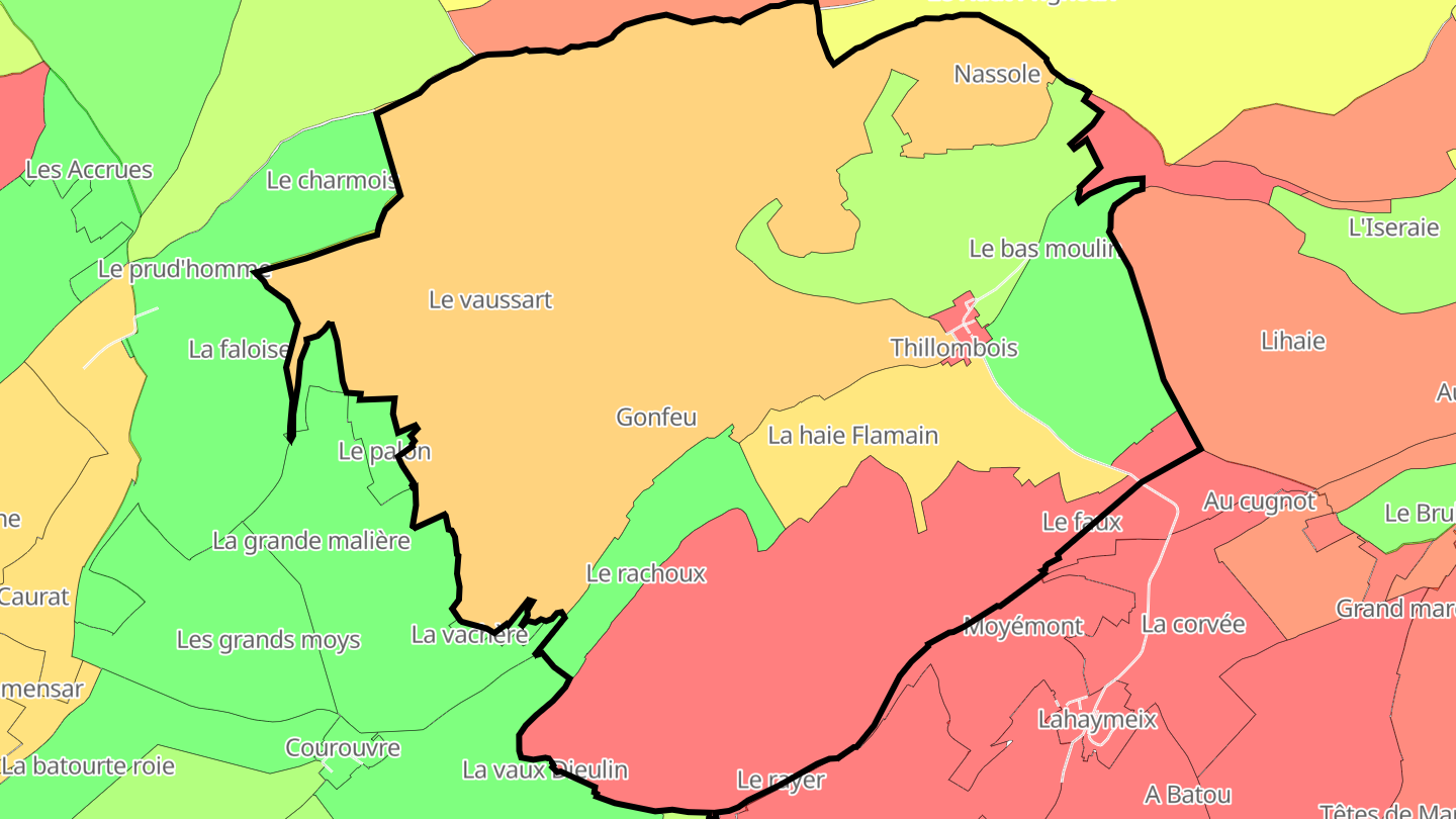 Carte des prix de l'immobilier Thillombois