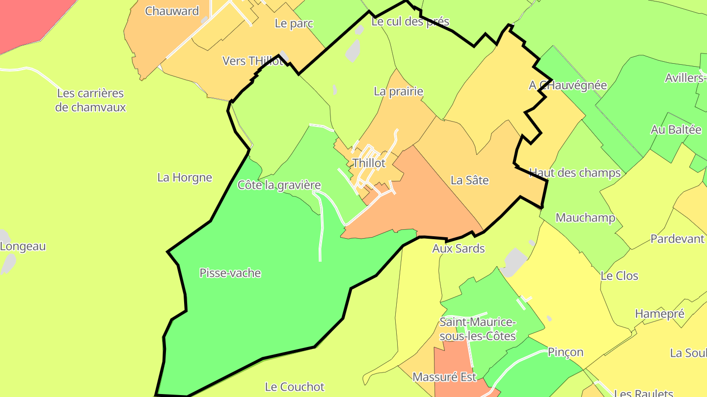 Carte des prix de l'immobilier Thillot
