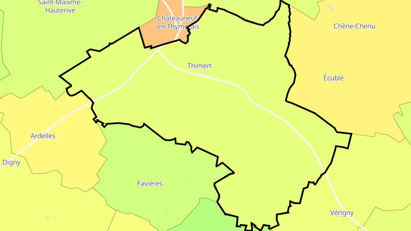 Carte des prix de l'immobilier Thimert-Gâtelles