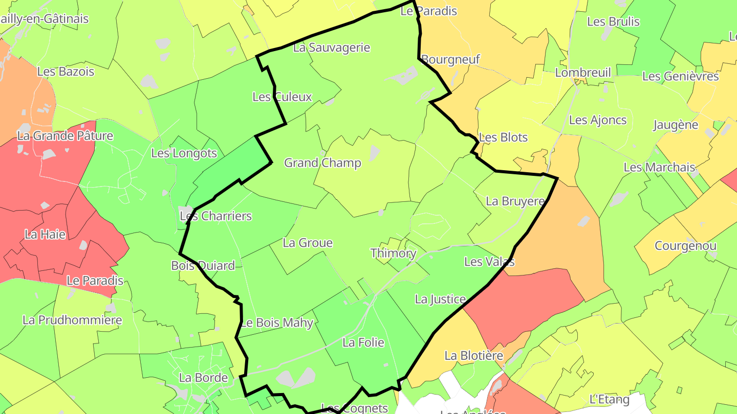 Carte des prix de l'immobilier Thimory