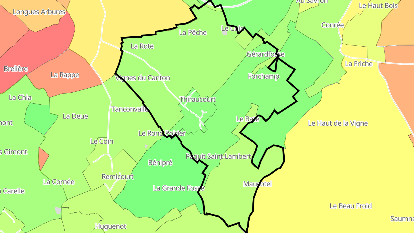 Carte des prix de l'immobilier Thiraucourt