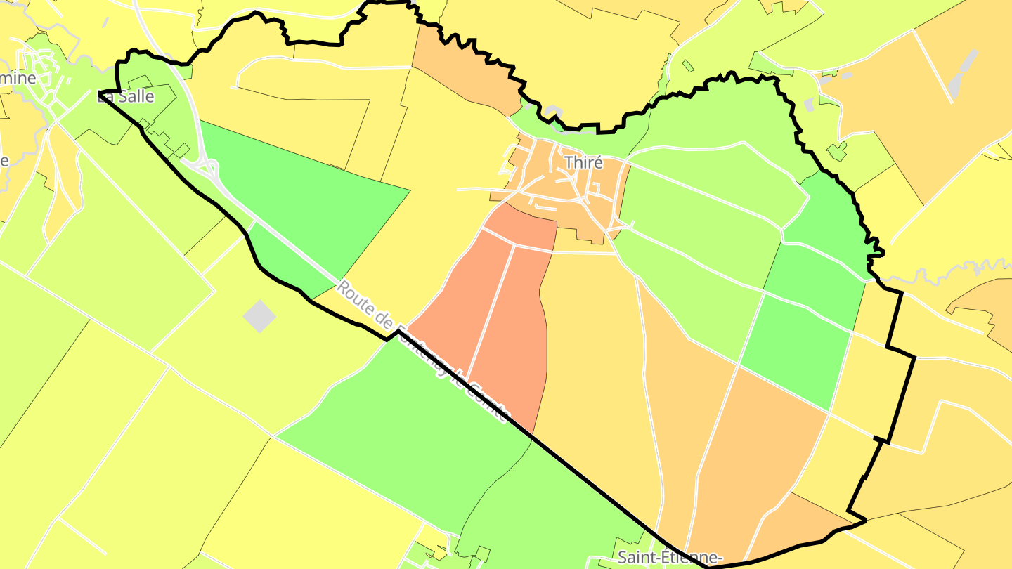 Carte des prix de l'immobilier Thiré