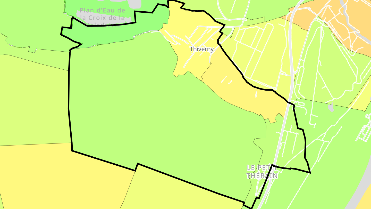 Carte des prix de l'immobilier Thiverny