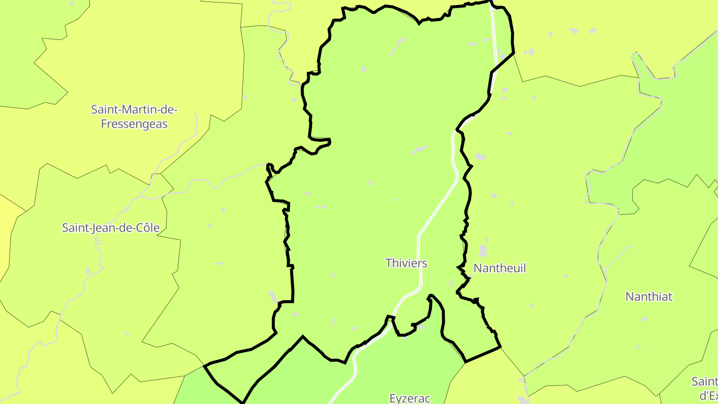 Carte des prix de l'immobilier Thiviers