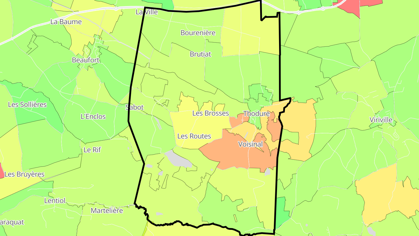 Carte des prix de l'immobilier Thodure