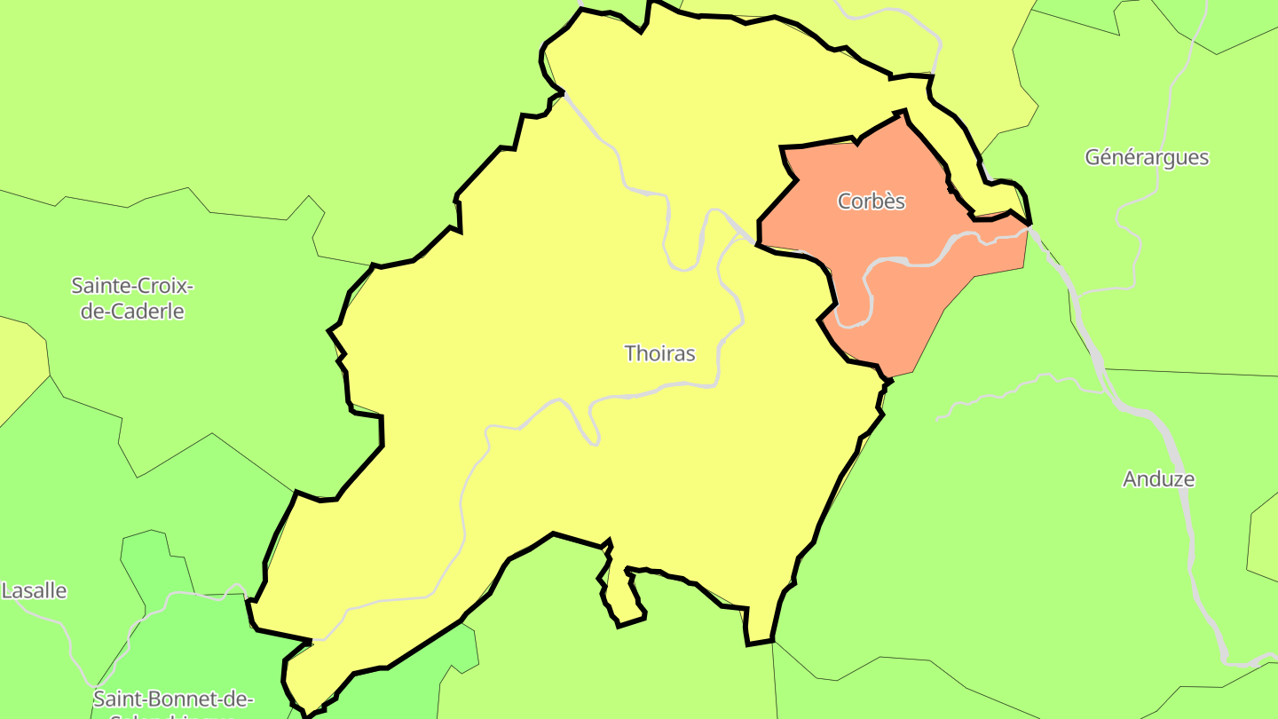 Carte des prix de l'immobilier Thoiras