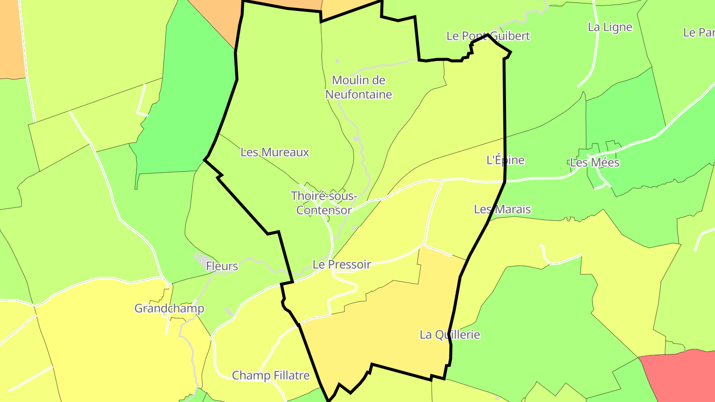 Carte des prix de l'immobilier Thoiré-sous-Contensor