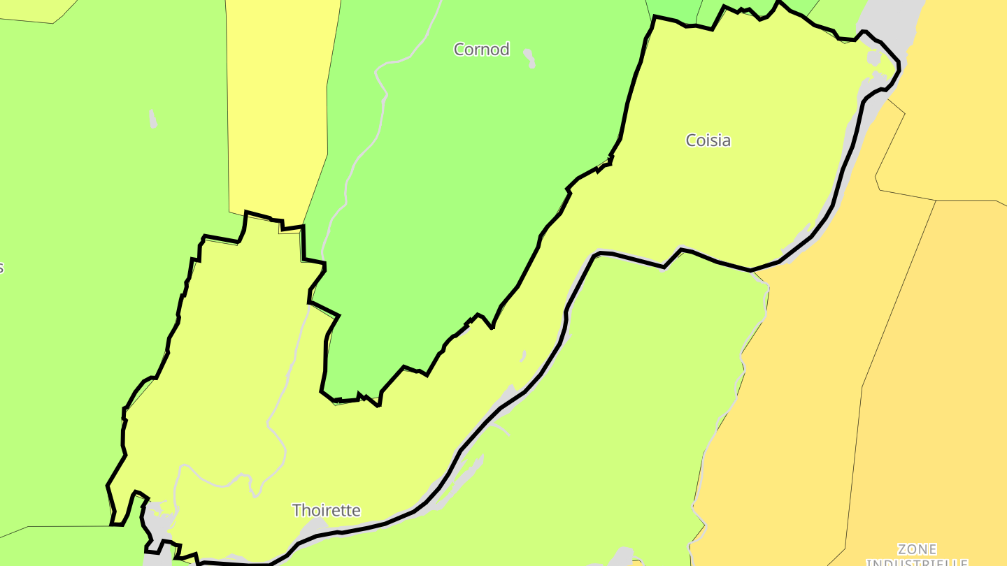 Carte des prix de l'immobilier Thoirette-Coisia