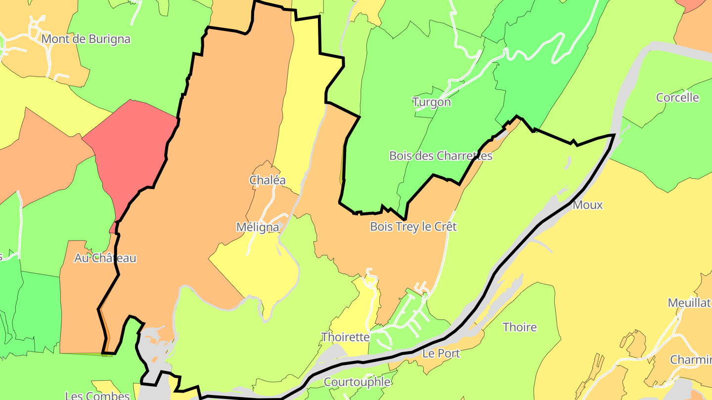 Carte des prix de l'immobilier Thoirette