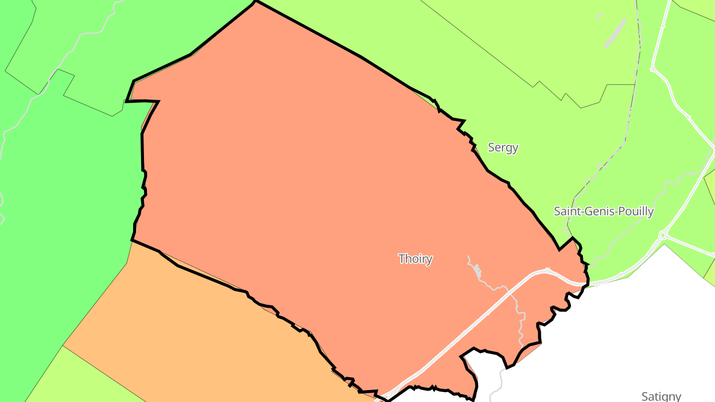 Carte des prix de l'immobilier Thoiry