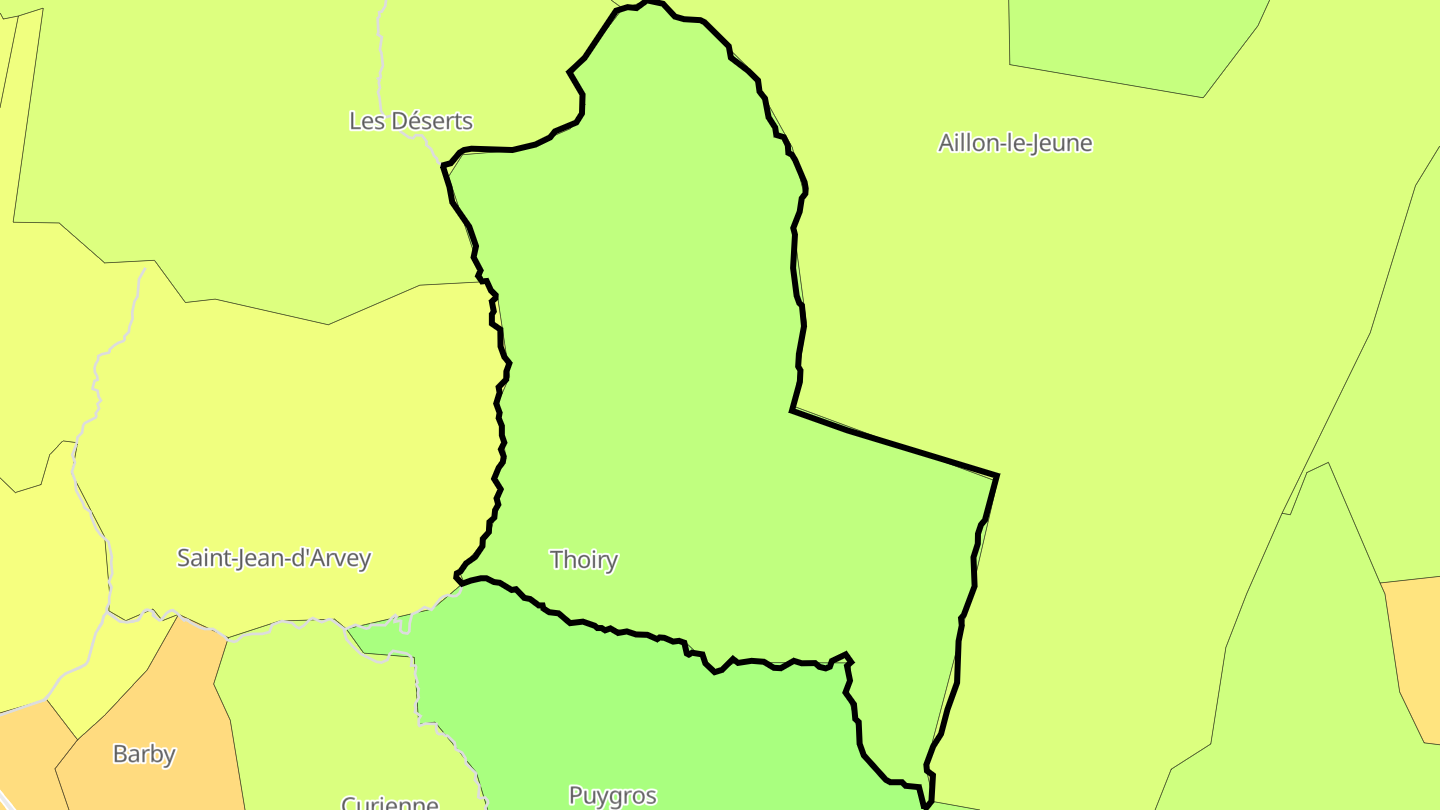 Carte des prix de l'immobilier Thoiry