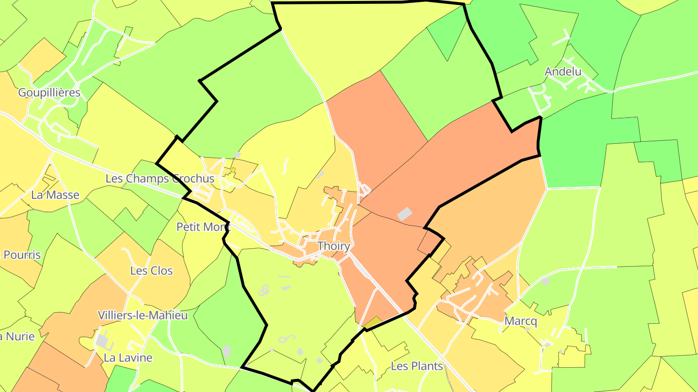 Carte des prix de l'immobilier Thoiry