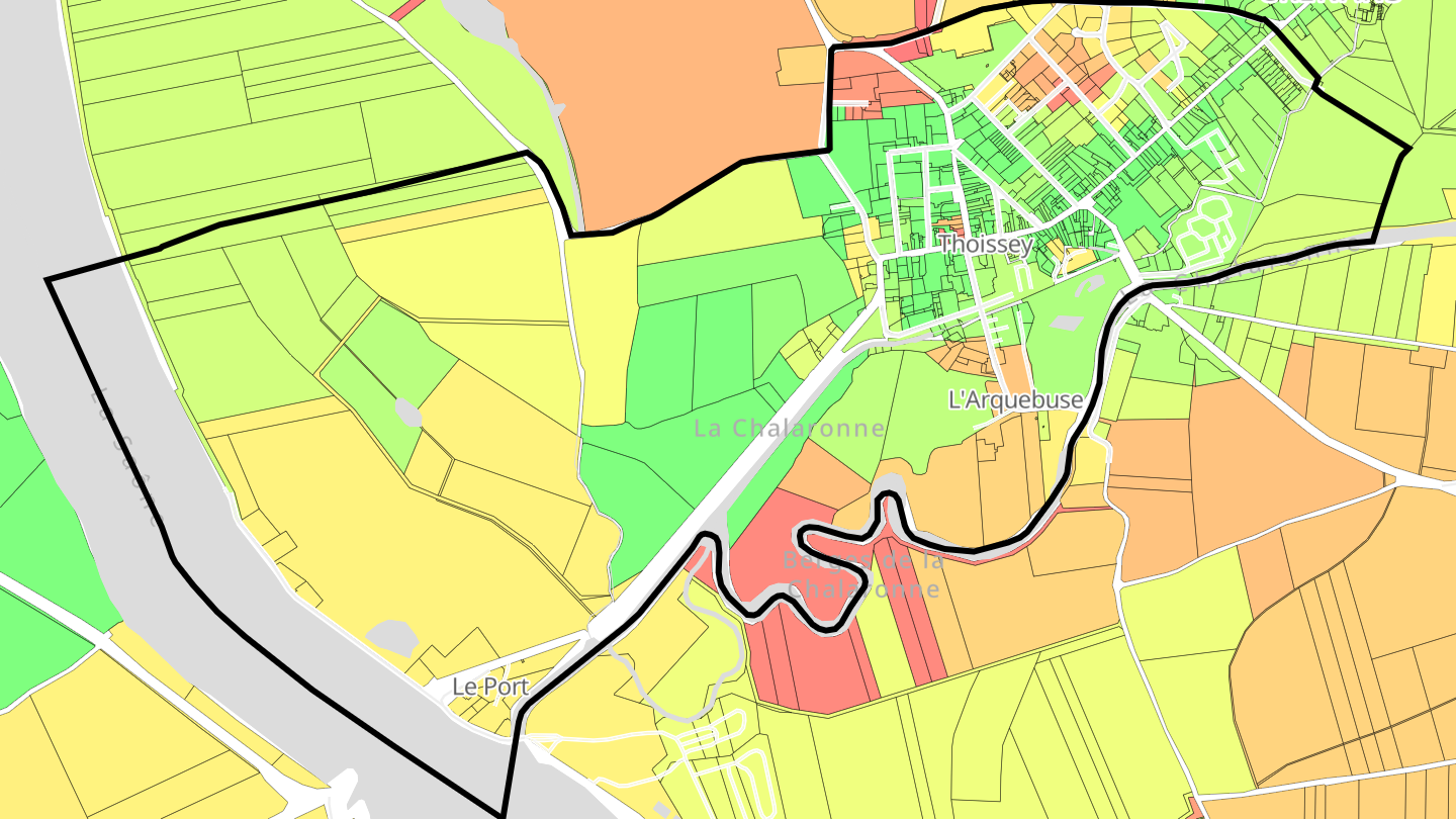 Carte des prix de l'immobilier Thoissey