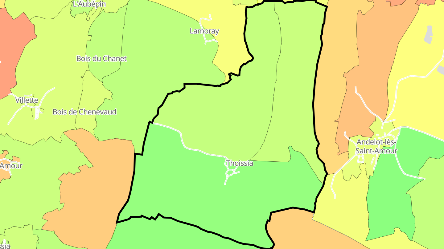 Carte des prix de l'immobilier Thoissia