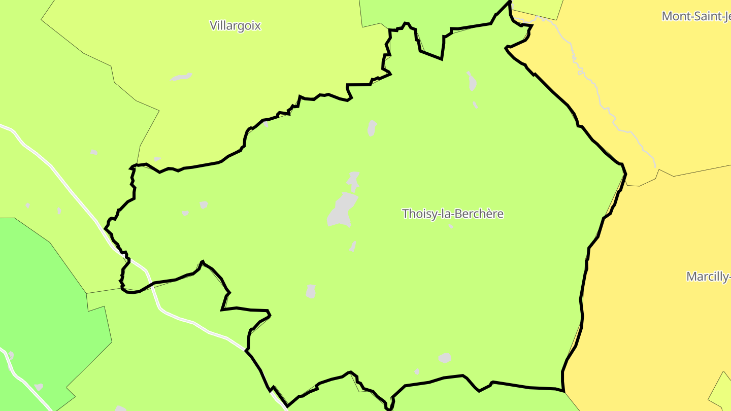 Carte des prix de l'immobilier Thoisy-la-Berchère
