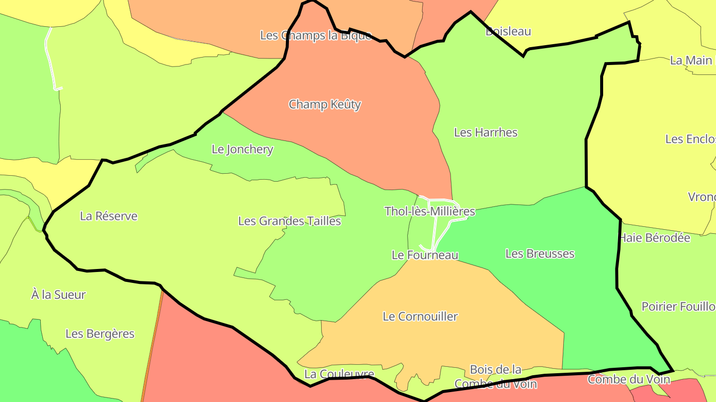 Carte des prix de l'immobilier Thol-lès-Millières