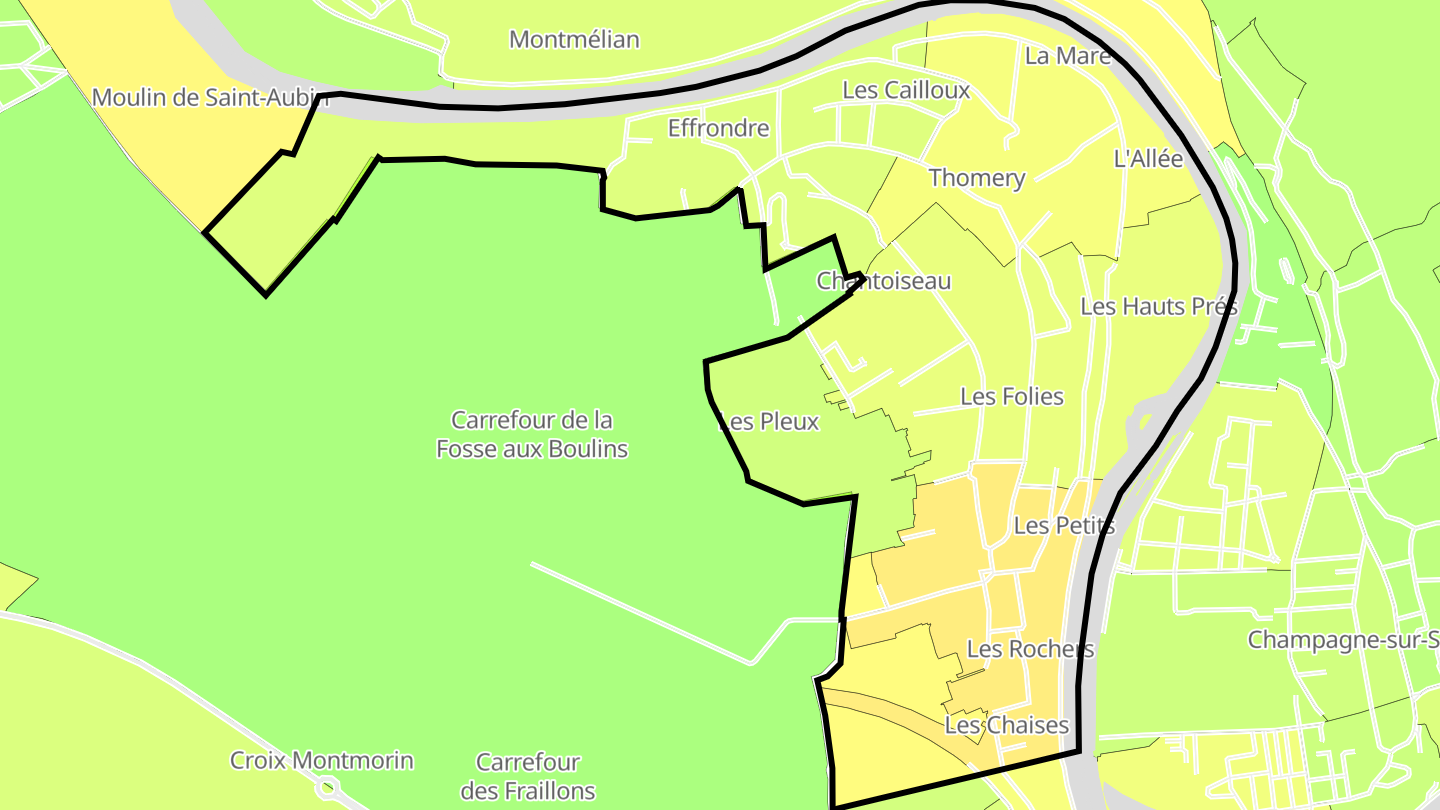 Carte des prix de l'immobilier Thomery
