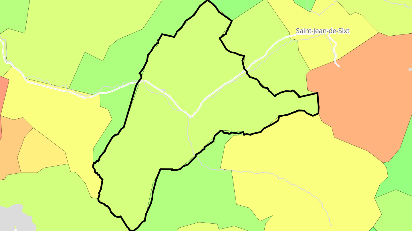 Carte des prix de l'immobilier Thônes
