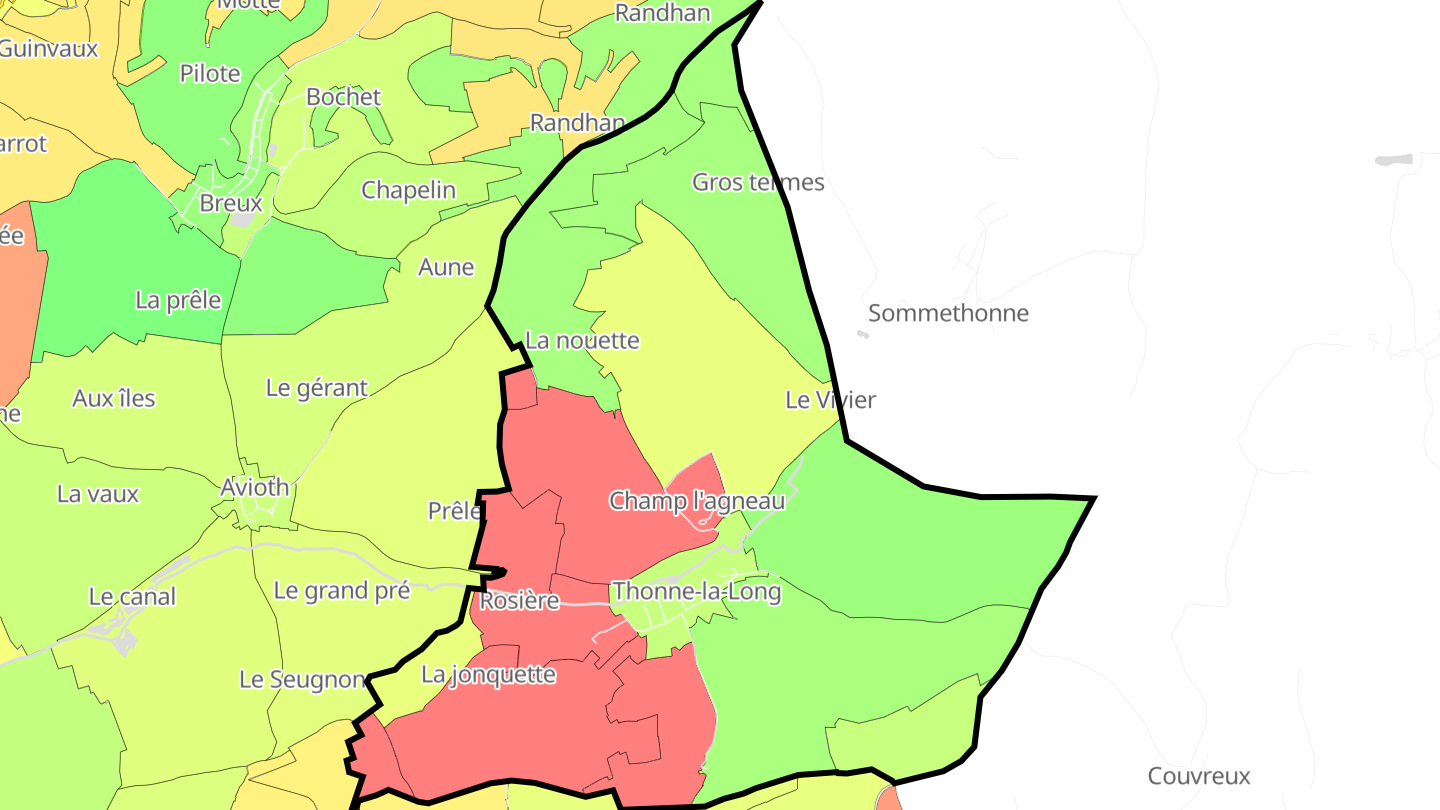 Carte des prix de l'immobilier Thonne-la-Long