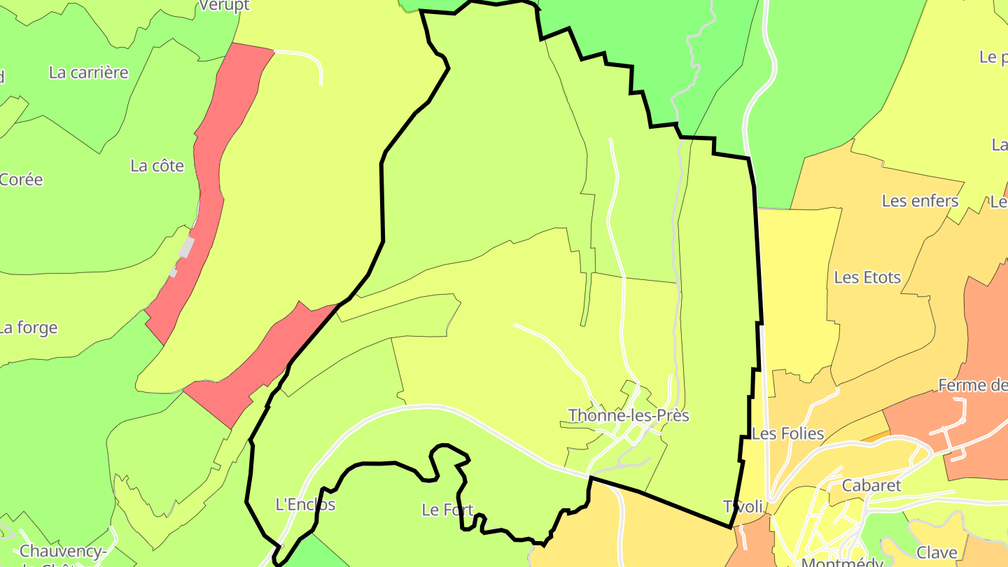 Carte des prix de l'immobilier Thonne-les-Près