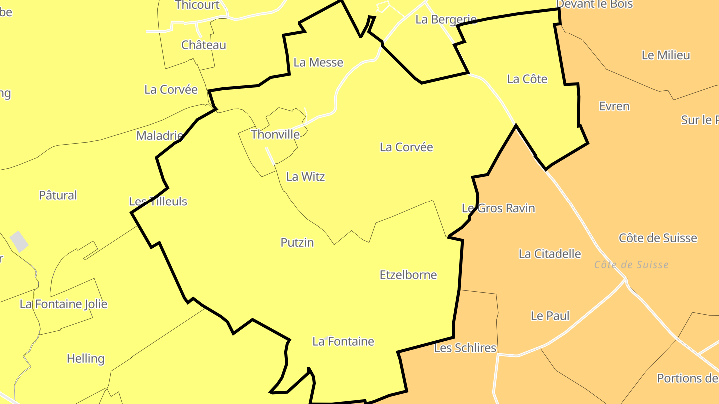 Carte des prix de l'immobilier Thonville