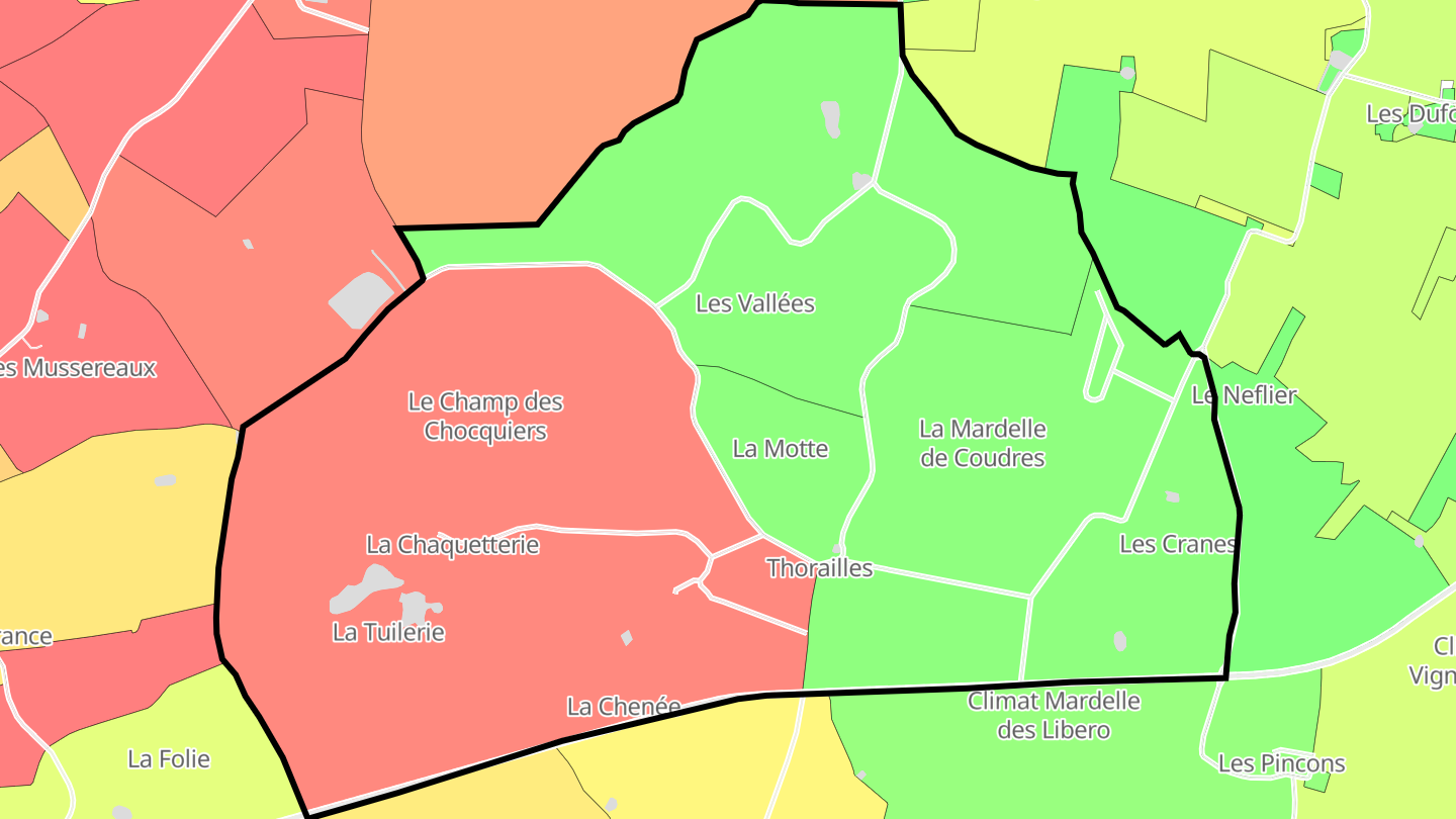 Carte des prix de l'immobilier Thorailles