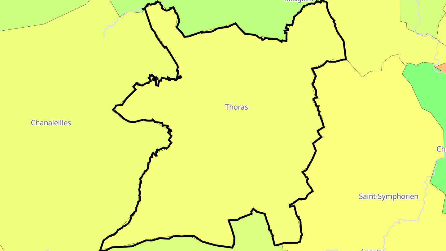 Carte des prix de l'immobilier Thoras