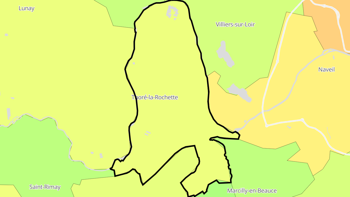 Carte des prix de l'immobilier Thoré-la-Rochette