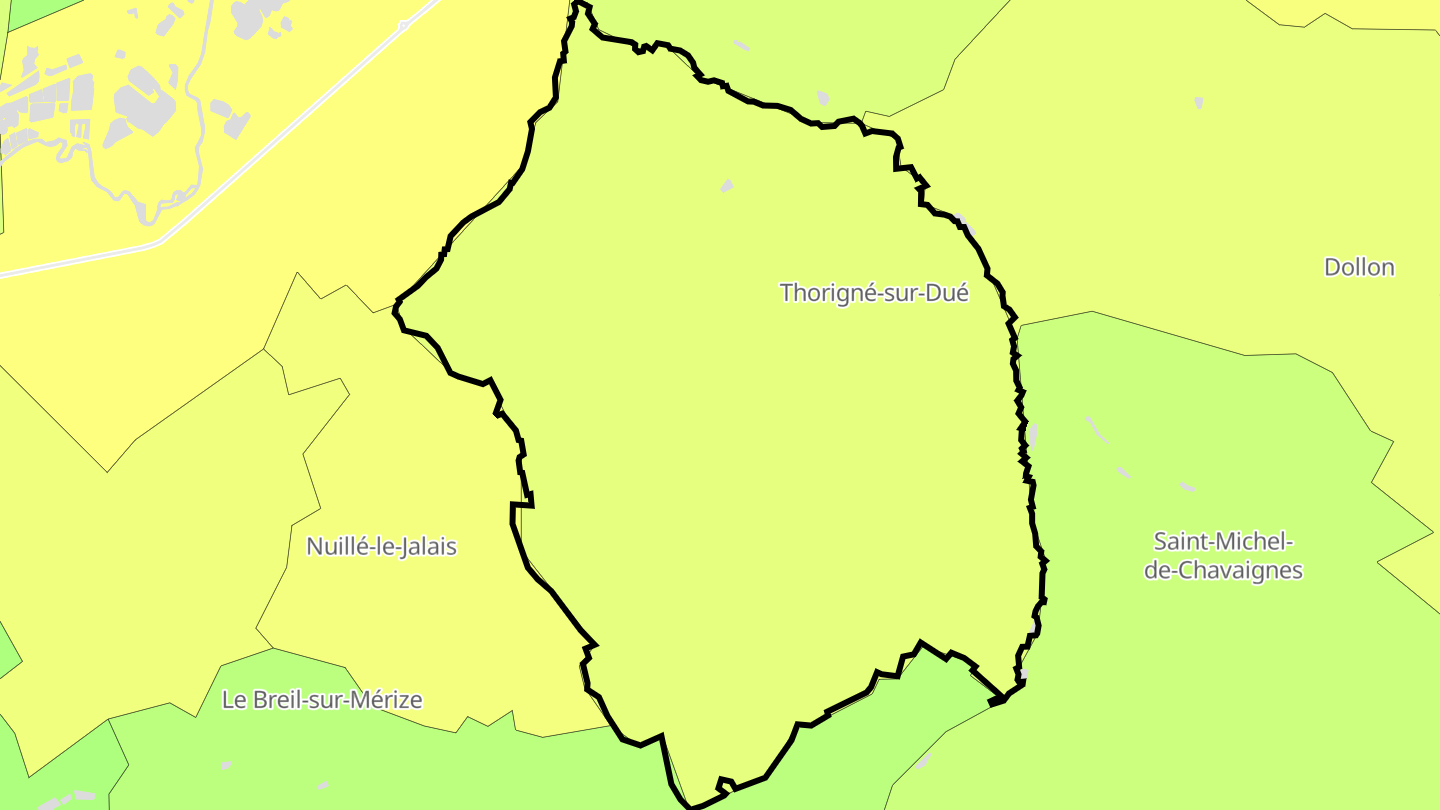 Carte des prix de l'immobilier Thorigné-sur-Dué