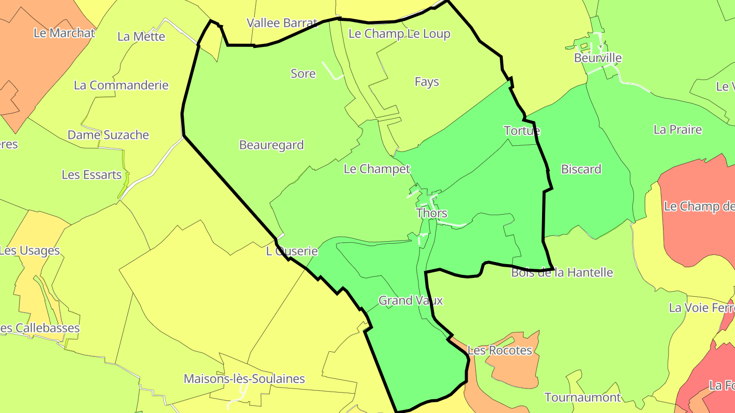 Carte des prix de l'immobilier Thors