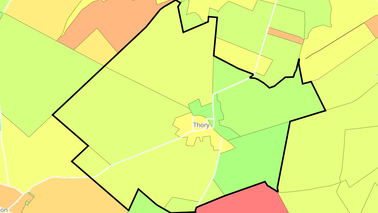 Carte des prix de l'immobilier Thory