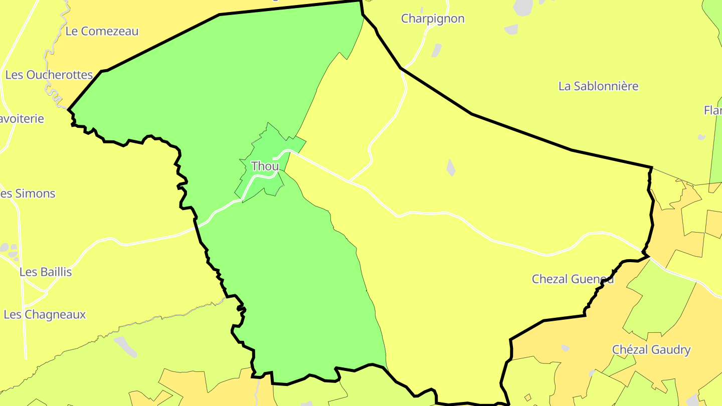 Carte des prix de l'immobilier Thou