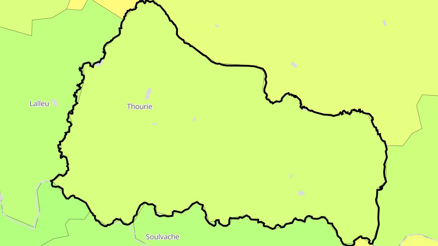 Carte des prix de l'immobilier Thourie