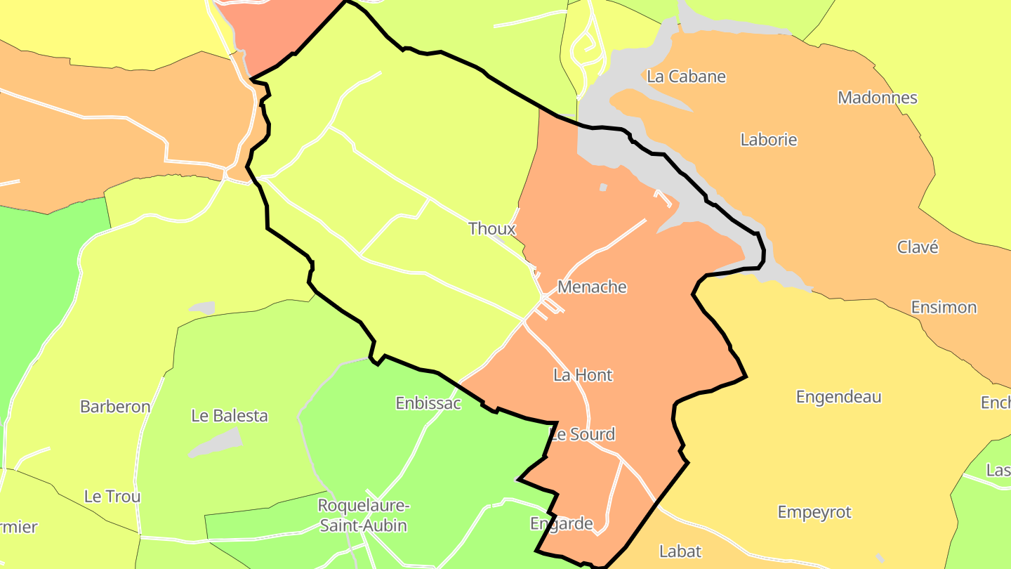Carte des prix de l'immobilier Thoux