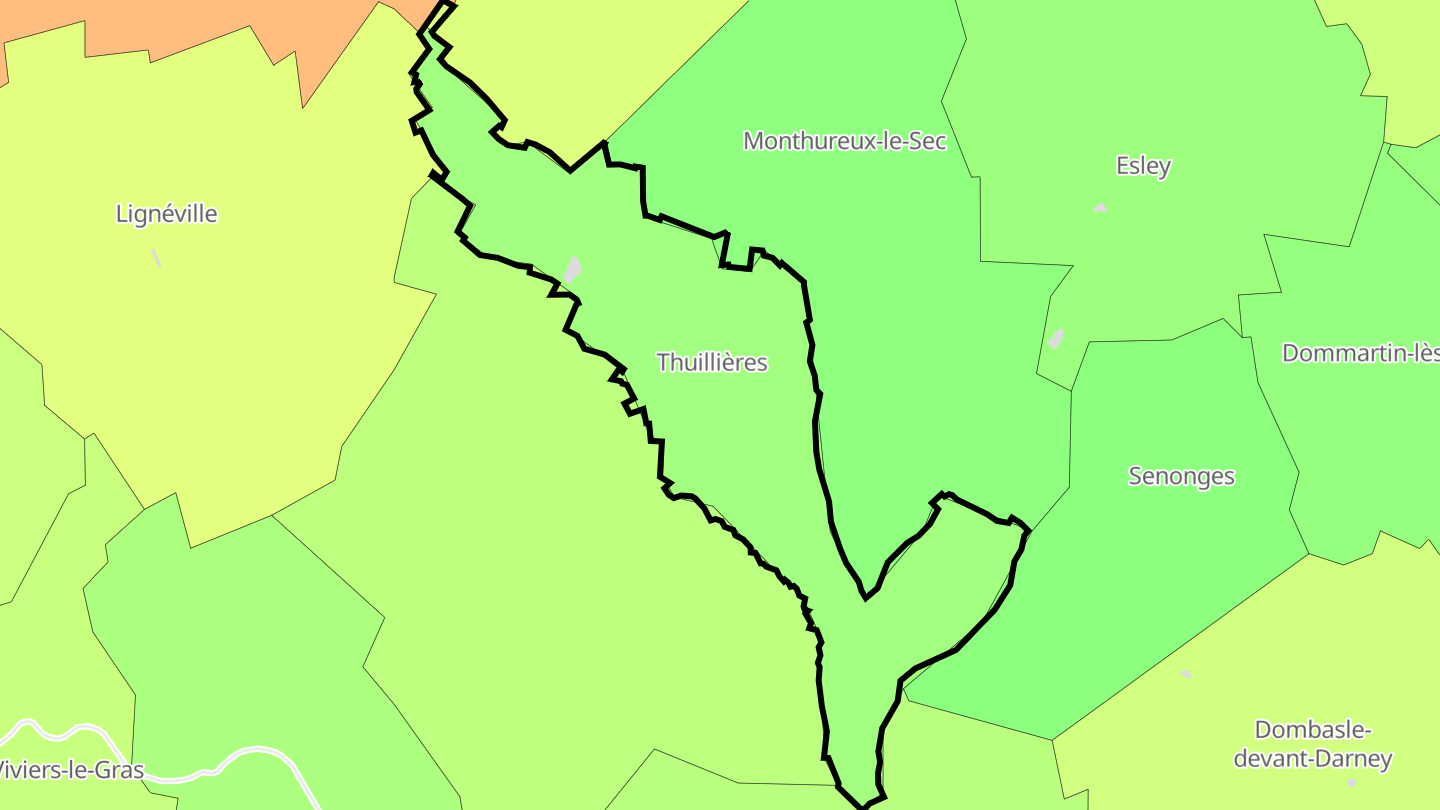 Carte des prix de l'immobilier Thuillières