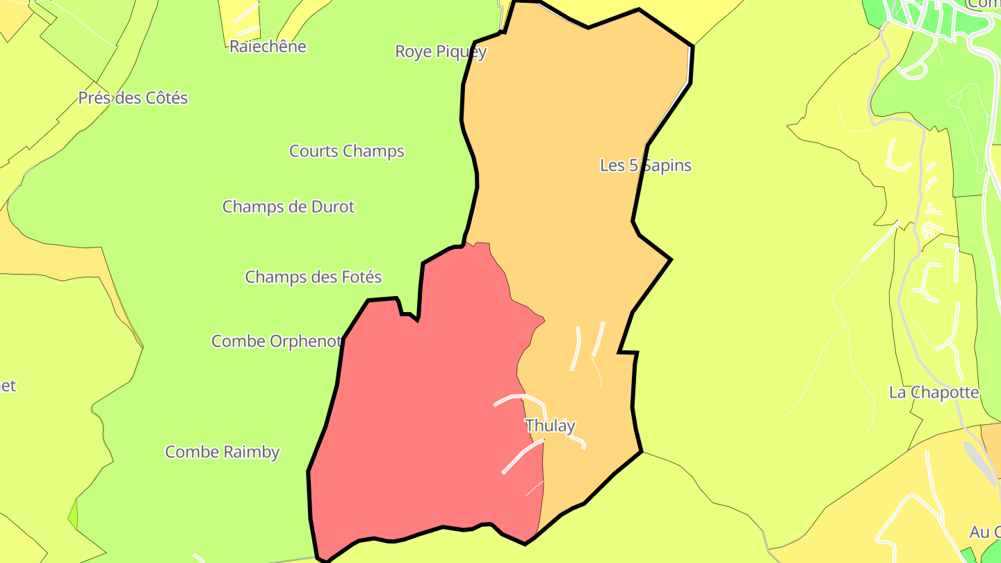 Carte des prix de l'immobilier Thulay