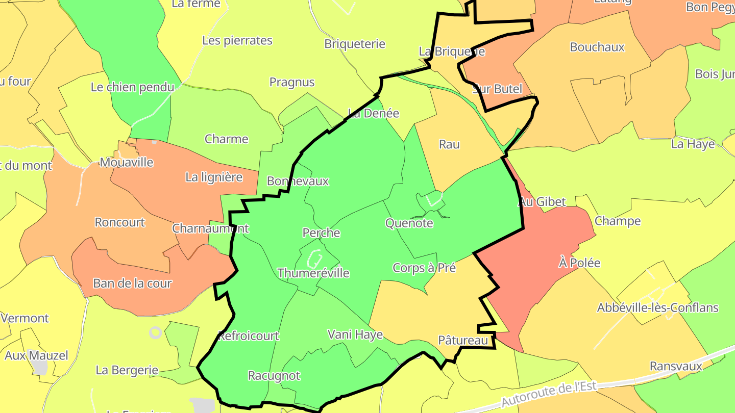 Carte des prix de l'immobilier Thumeréville
