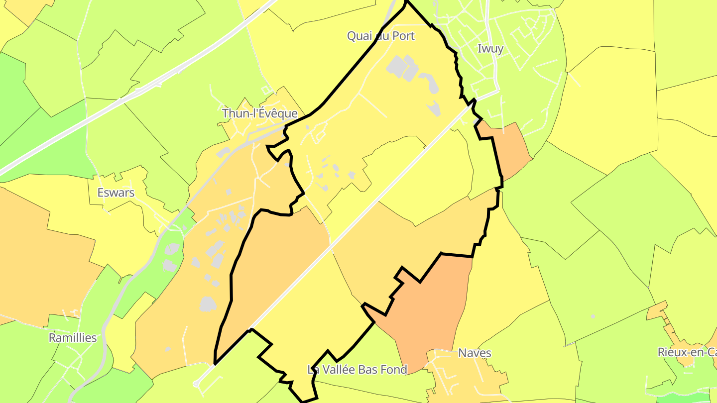 Carte des prix de l'immobilier Thun-Saint-Martin