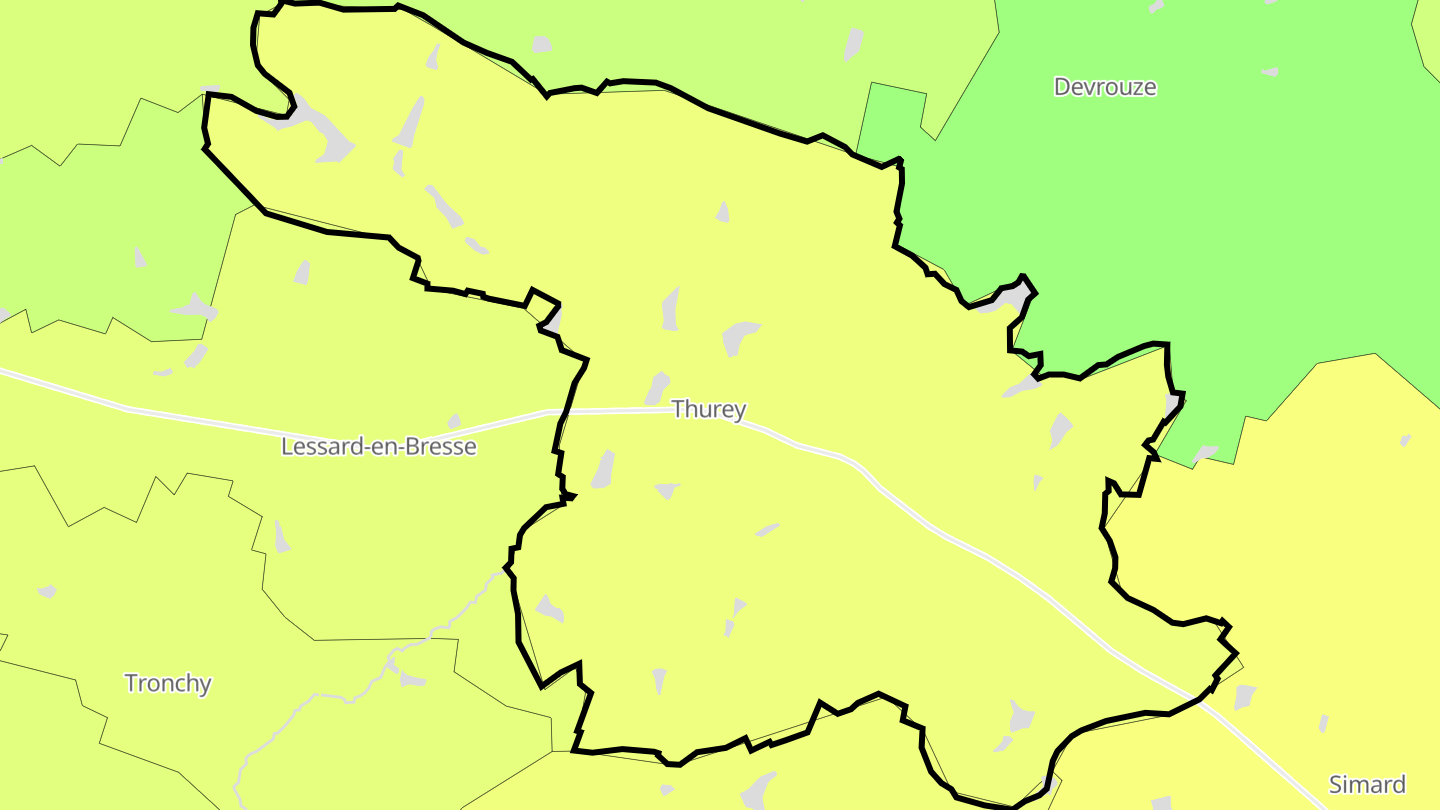Carte des prix de l'immobilier Thurey